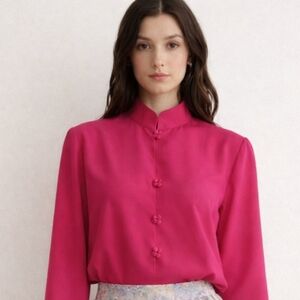 Braemar | Vintage 80's Couture Fuchsia Blouse & Skirt Set